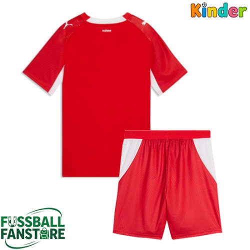 Schweiz Replik Heimtrikot Kinder WM 2026 Kurzarm (+ Kurze Hosen)